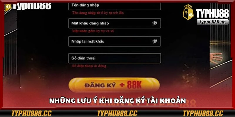 Những lưu ý khi đăng ký tài khoản